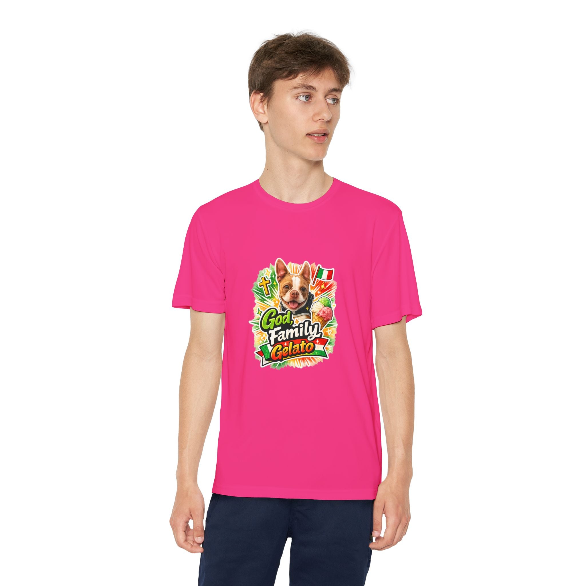 Youth Graphic Tee — 'God, Family, Gelato' Dog Logo