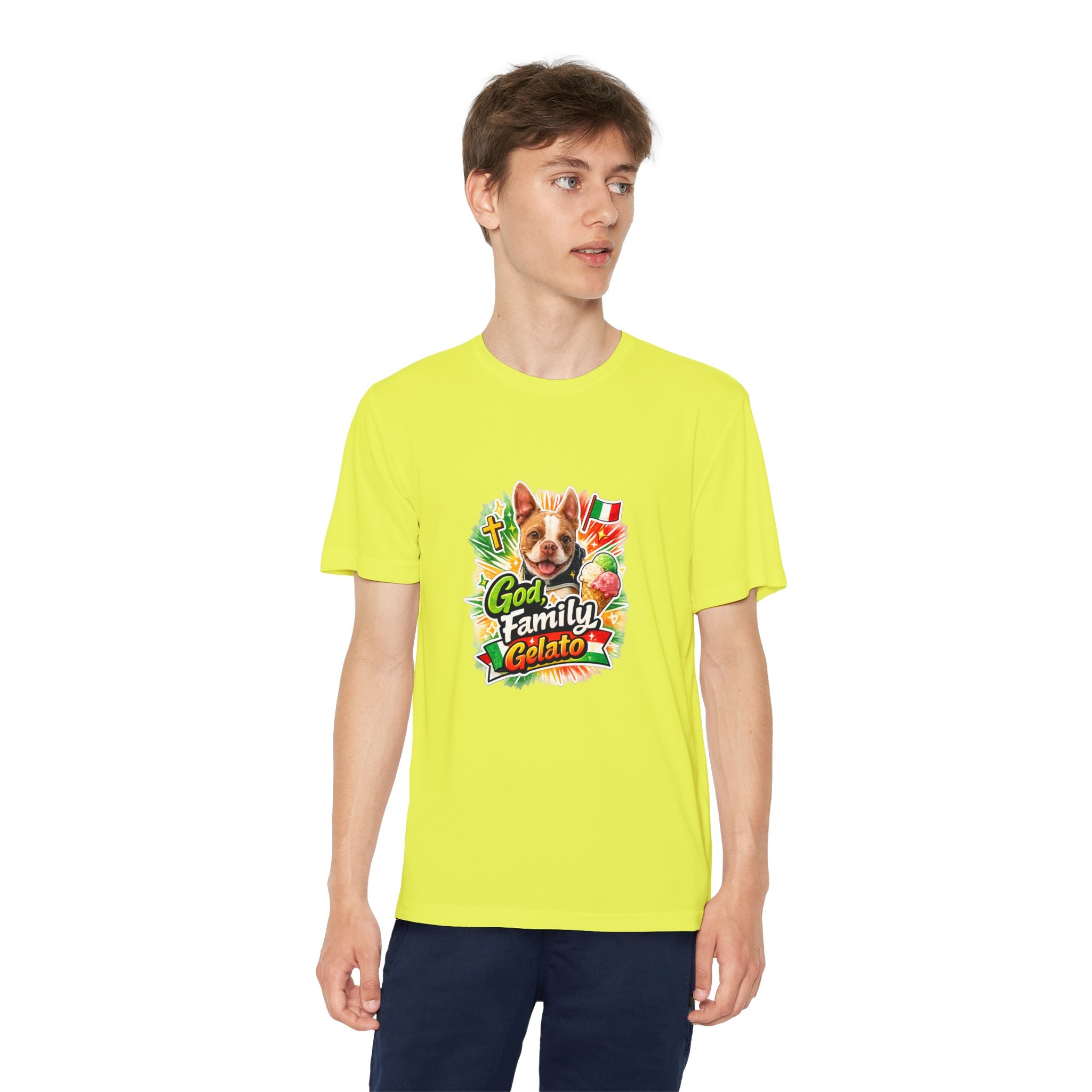 Youth Graphic Tee — 'God, Family, Gelato' Dog Logo