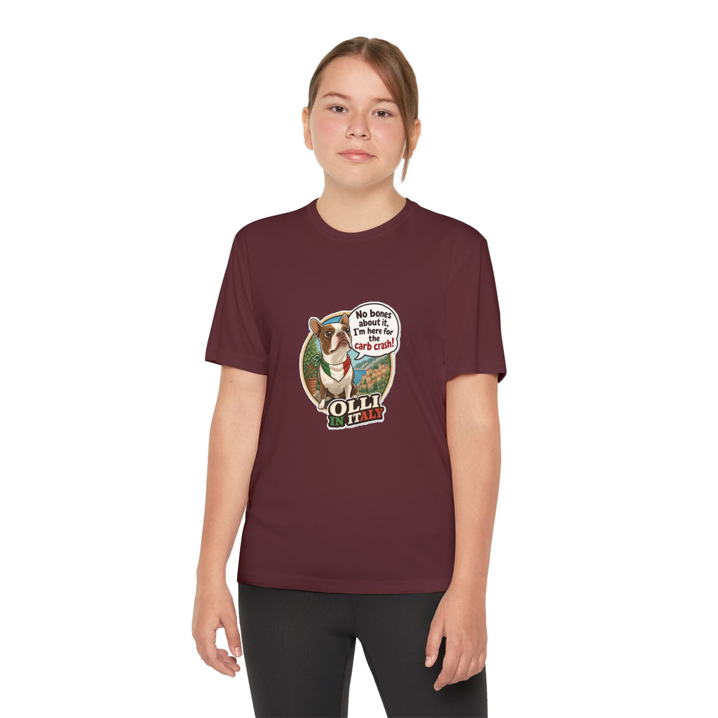 Youth Competitor Tee - 'Ollie the Boston Terrier' Funny Kids Racing Shirt