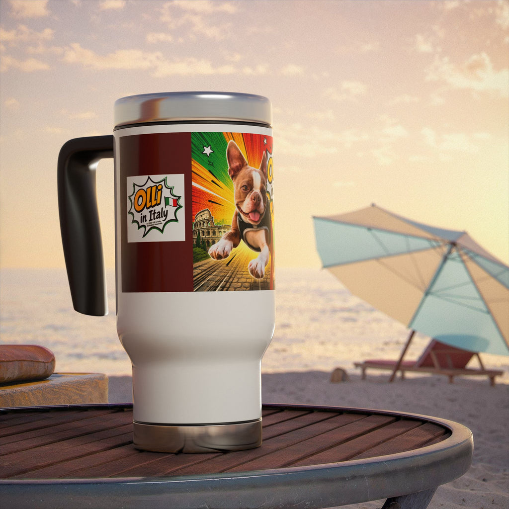 Stainless Steel Travel Mug with Handle, 14oz