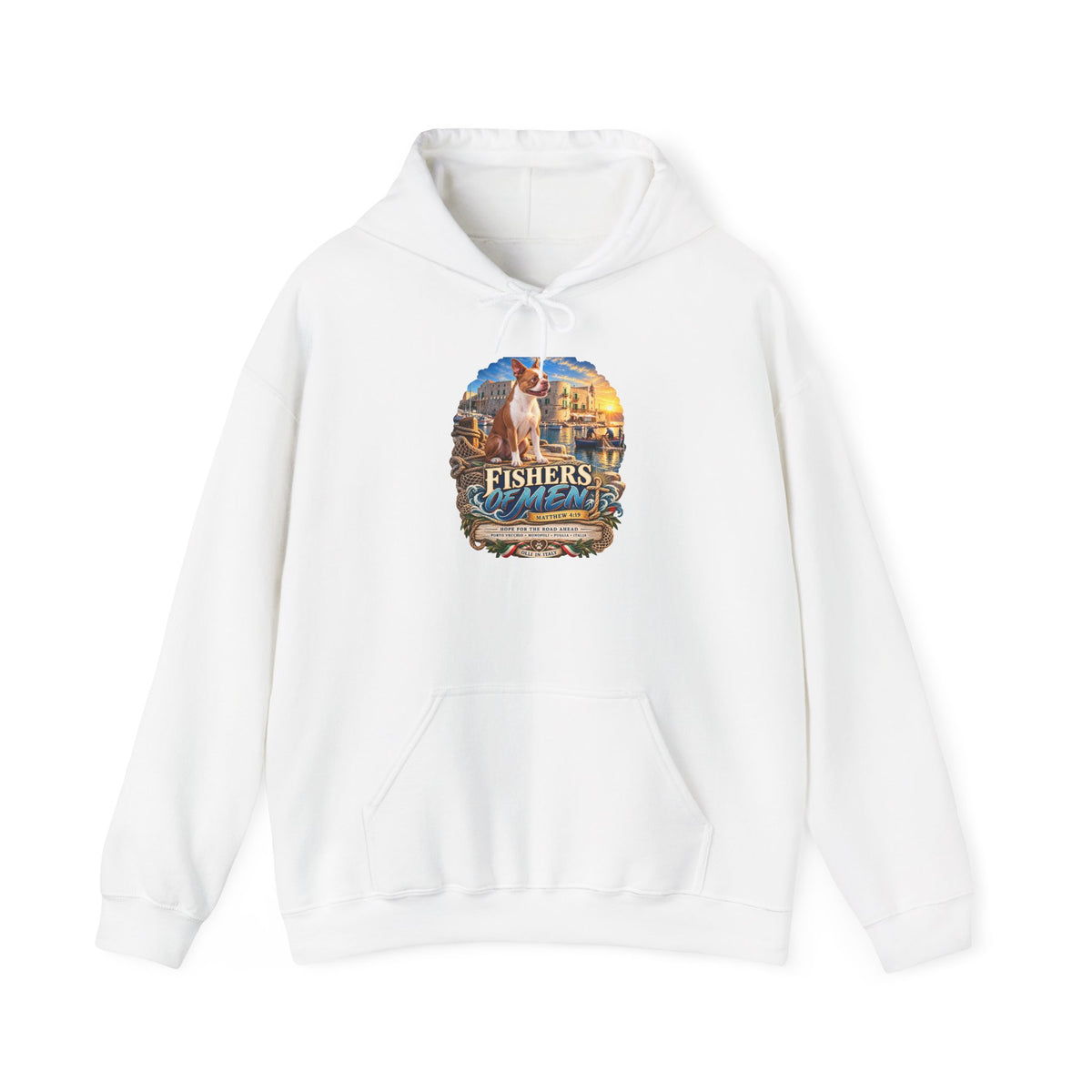 Fishing Vintage Hoodie — "Fishers of Men" Nautical Christian Graphic Sweatshirt