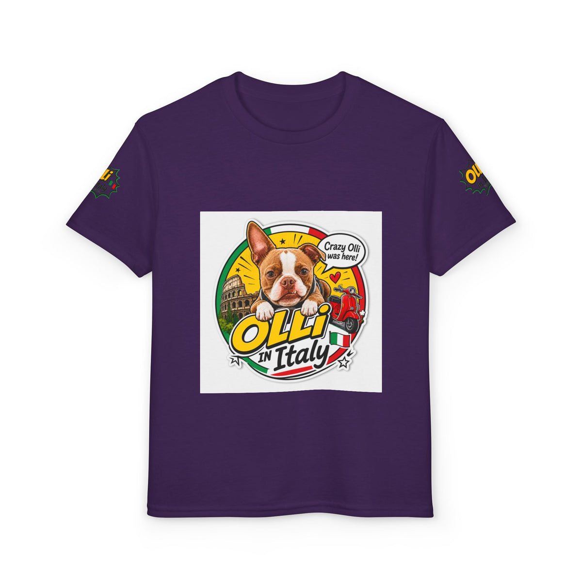 Youth T-Shirt – Crazy Olli Boston Terrier in Italy Graphic