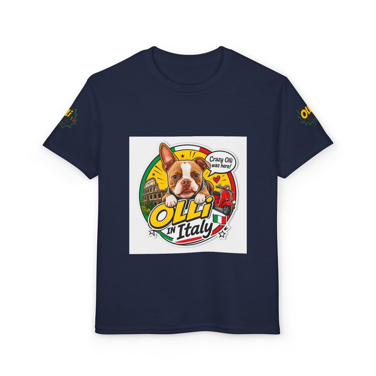 Youth T-Shirt – Crazy Olli Boston Terrier in Italy Graphic