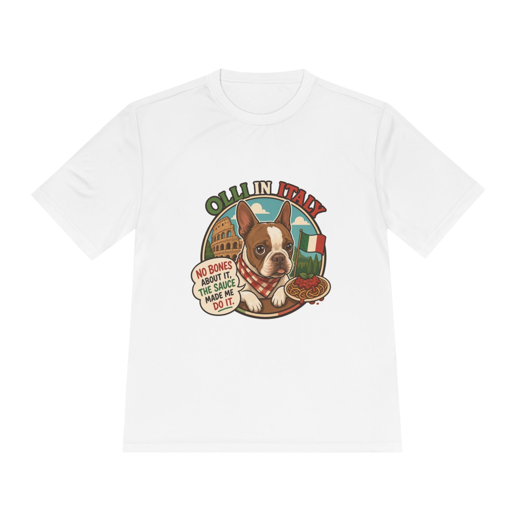 Olli In Italy Boston Terrier Tee | Italian Food Pizza Dog Design