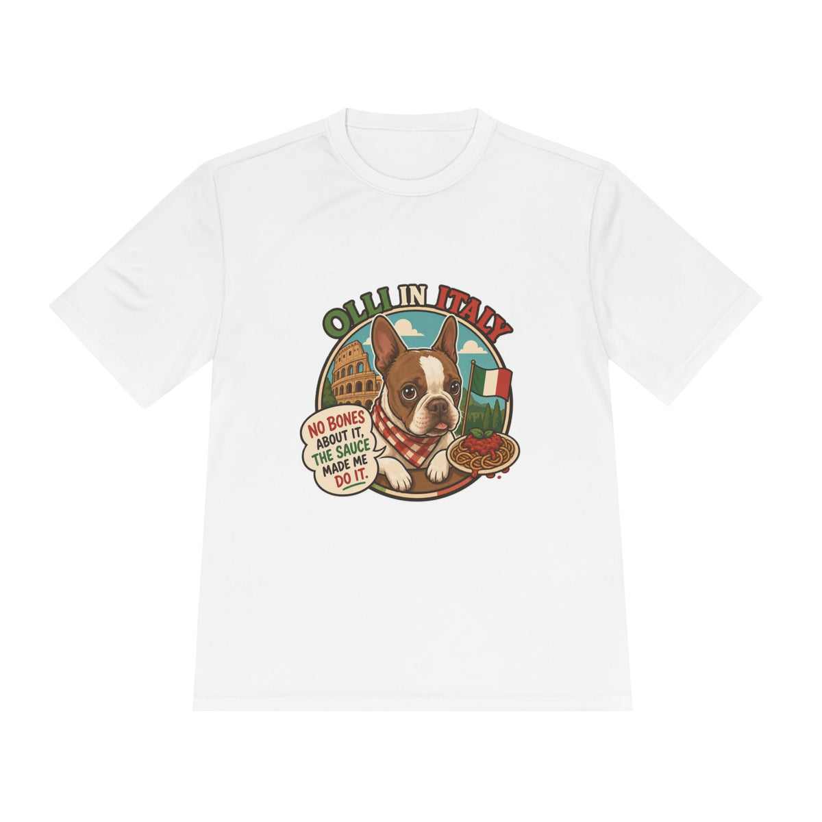 Boston Terrier Italian Pizza Graphic Tee, 100% Polyester