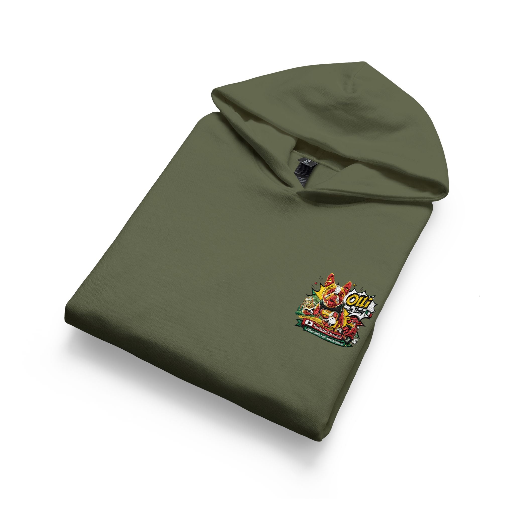 Olli the Boston Terrier Kids Hoodie with Colorful Confetti Pocket Print
