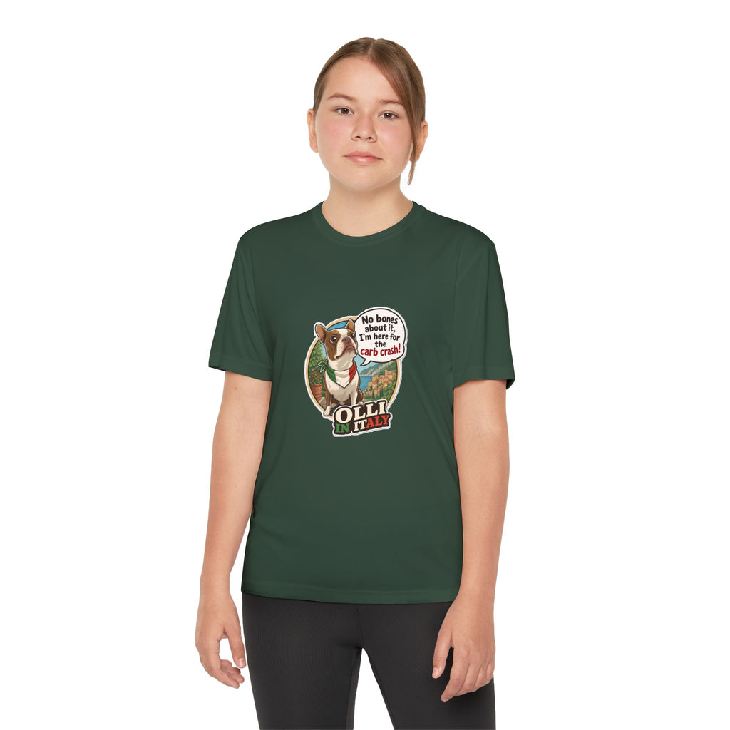 Youth Competitor Tee - 'Ollie the Boston Terrier' Funny Kids Racing Shirt