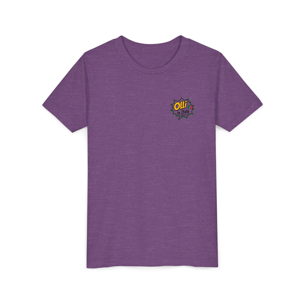 Kids' Pizza Olli the Boston Terrier Tee — "Saved by Grace" Funny Italian Pizza Youth Shirt