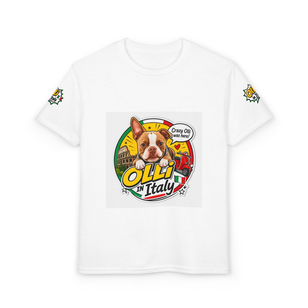 Youth T-Shirt – Crazy Olli Boston Terrier in Italy Graphic