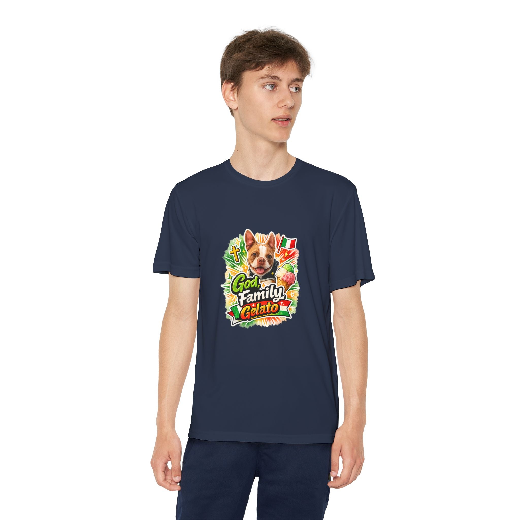 Youth Graphic Tee — 'God, Family, Gelato' Dog Logo