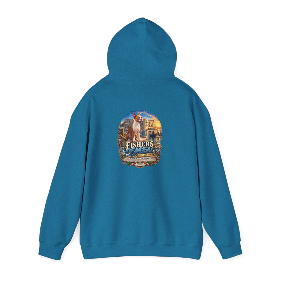 Fishers Indiana Hoodie — Vintage Lakeside Harbor Illustration