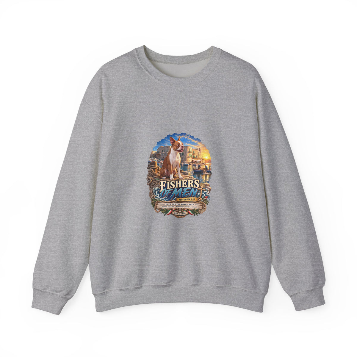 Fisherman Crewneck Sweatshirt – Vintage Coastal Fishing Graphic