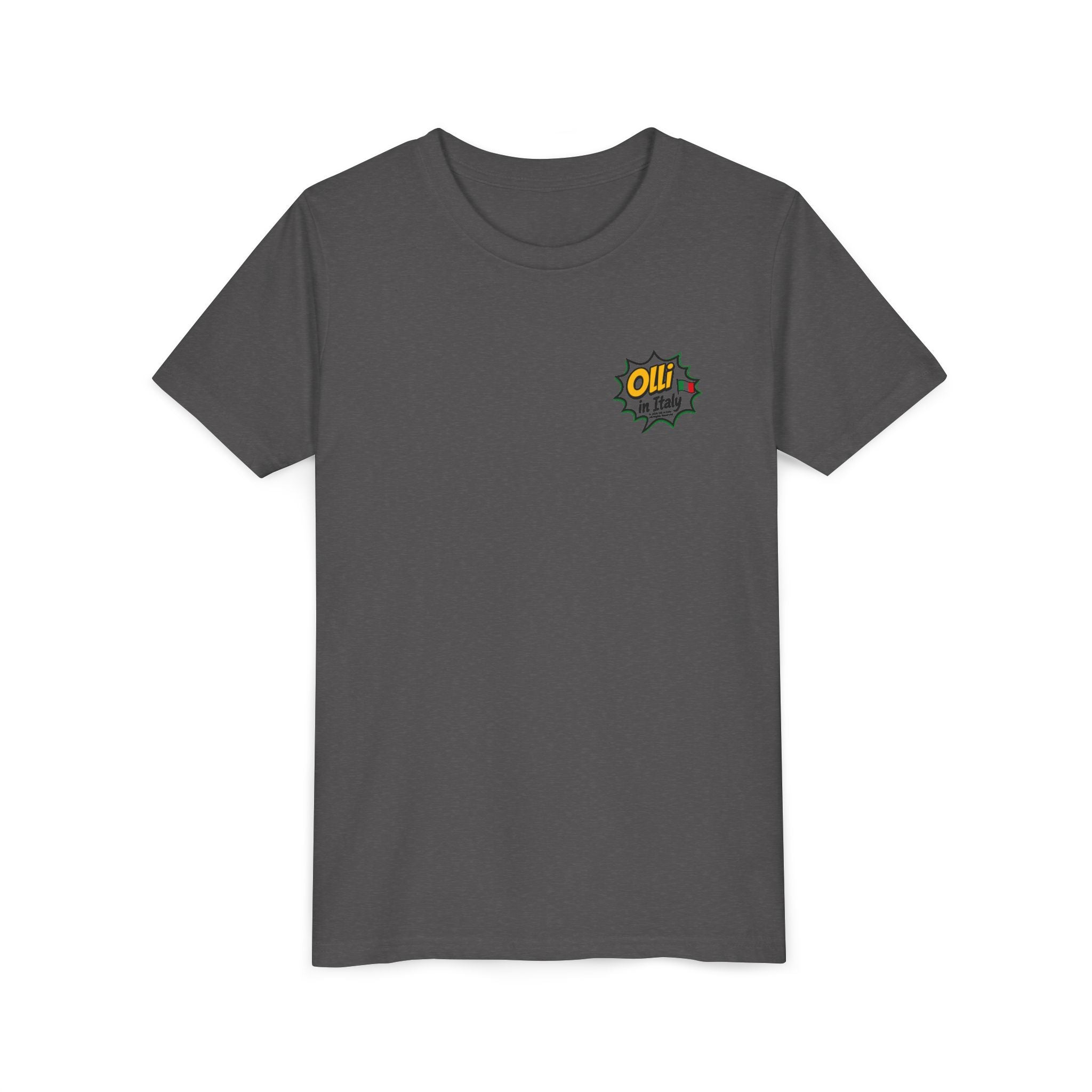 Kids' Pizza Olli the Boston Terrier Tee — "Saved by Grace" Funny Italian Pizza Youth Shirt