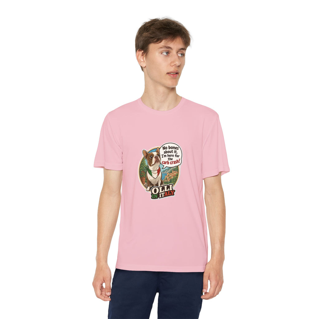 Youth Competitor Tee - 'Ollie the Boston Terrier' Funny Kids Racing Shirt