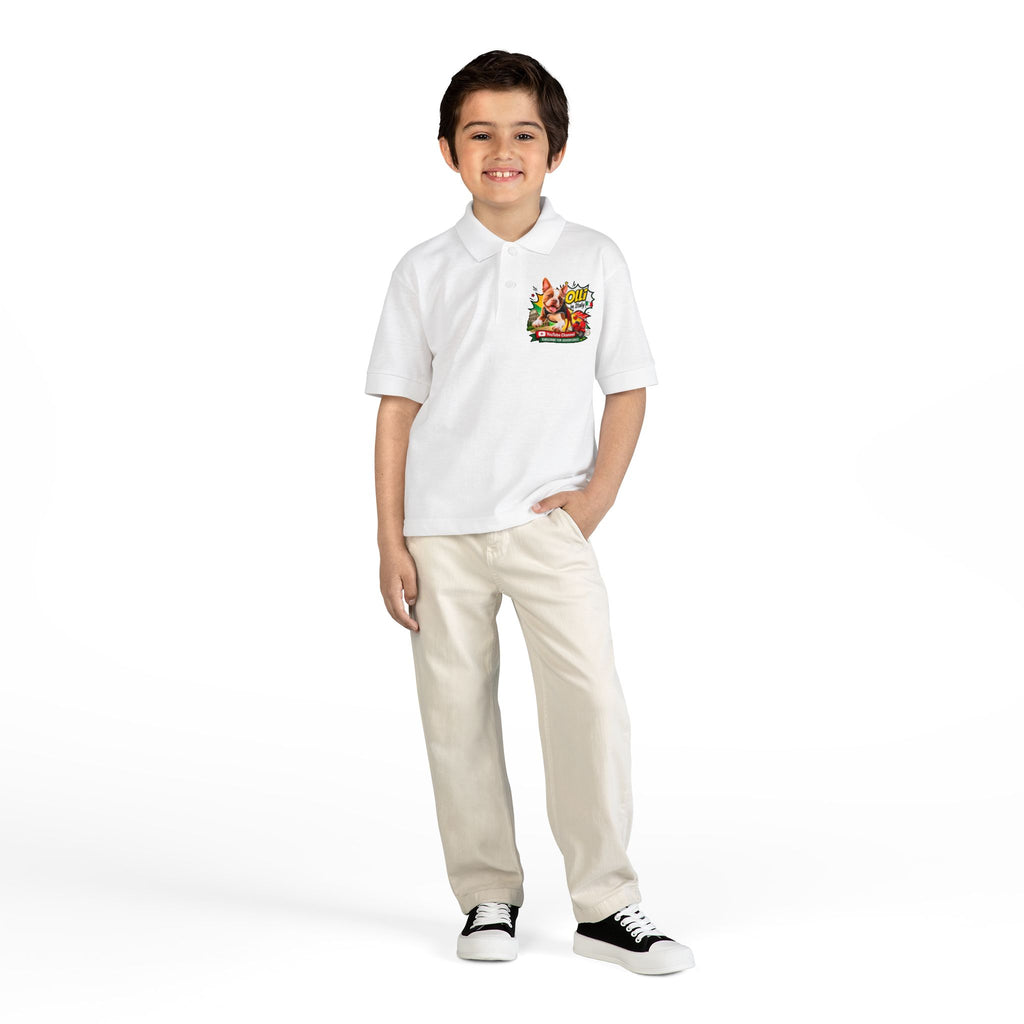 Olli the Boston Terrier In Italy DryBlend® Youth Jersey Polo