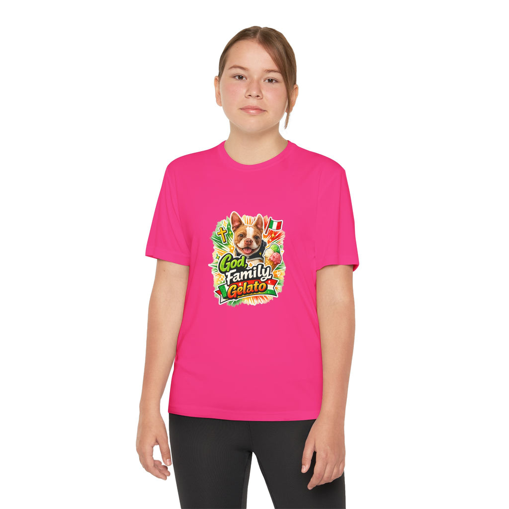 Youth Graphic Tee — 'God, Family, Gelato' Dog Logo