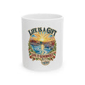 Life Is a Gift Ceramic Mug — "Live It Generously" Inspirational Coffee Cup (11oz & 15oz)