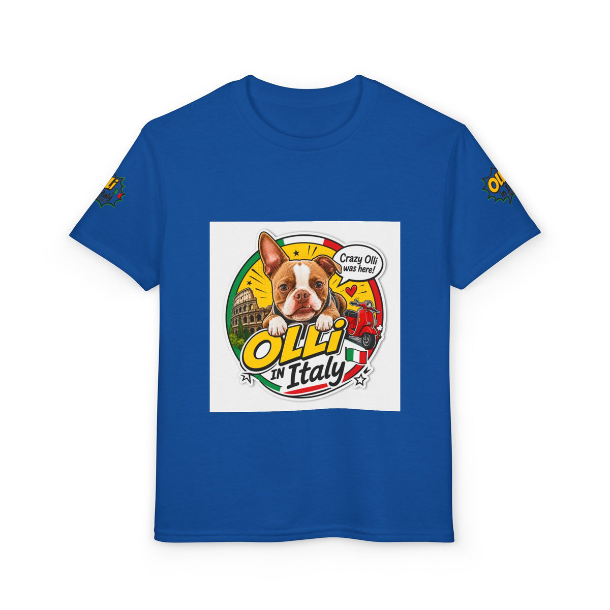 Youth T-Shirt – Crazy Olli Boston Terrier in Italy Graphic