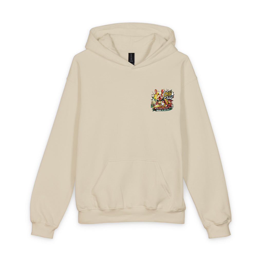 Olli the Boston Terrier Kids Hoodie with Colorful Confetti Pocket Print