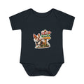 Infant Bodysuit — "My Nose Says This Way" Boston Terrier 'Olli' Baby Onesie (Front & Back Cute Dog Design)