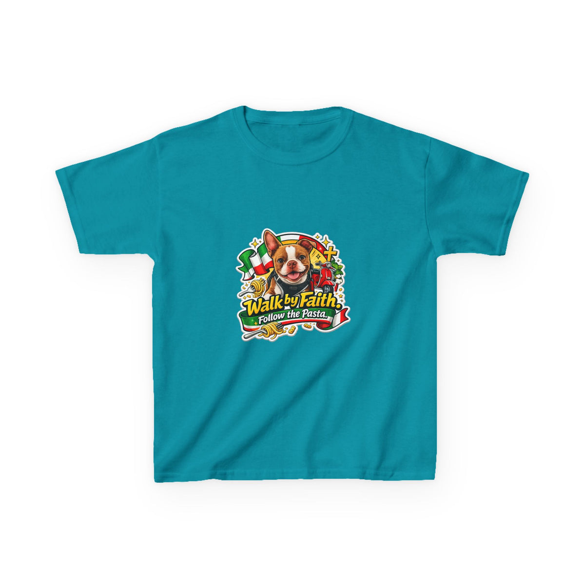 Kids Boston Terrier Walk by Faith Graphic Tee