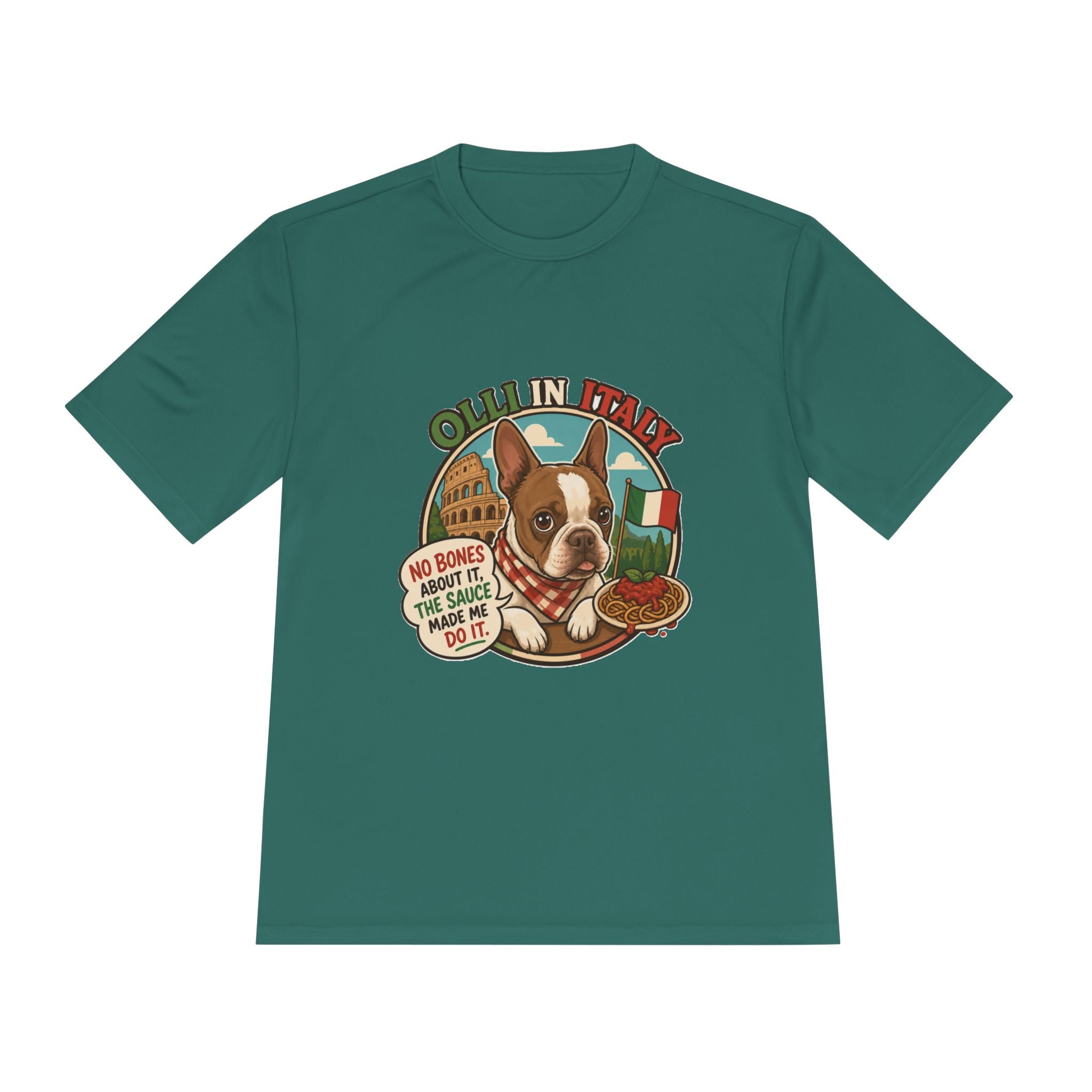 Olli In Italy Boston Terrier Tee | Italian Food Pizza Dog Design