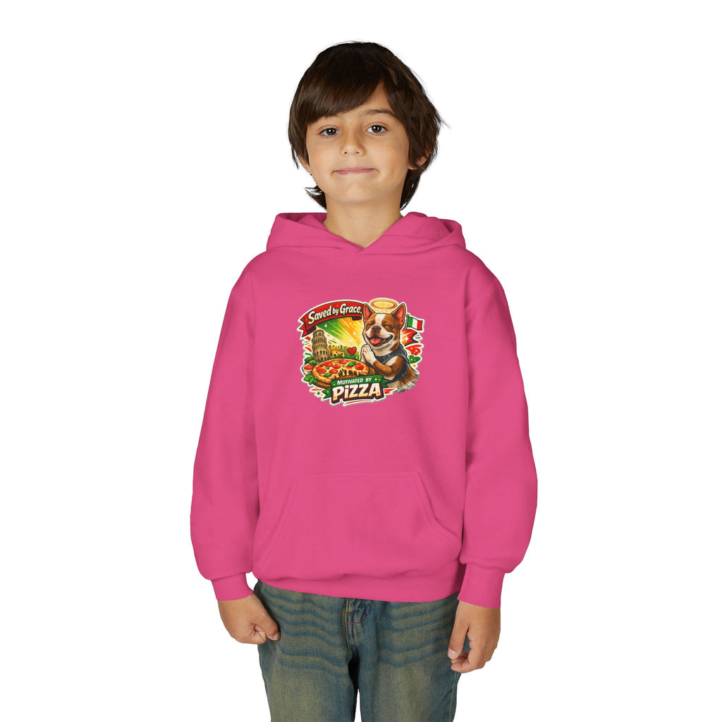 Youth Hoodie — Olli in Italy Pizza Dog Graphic Sweatshirt