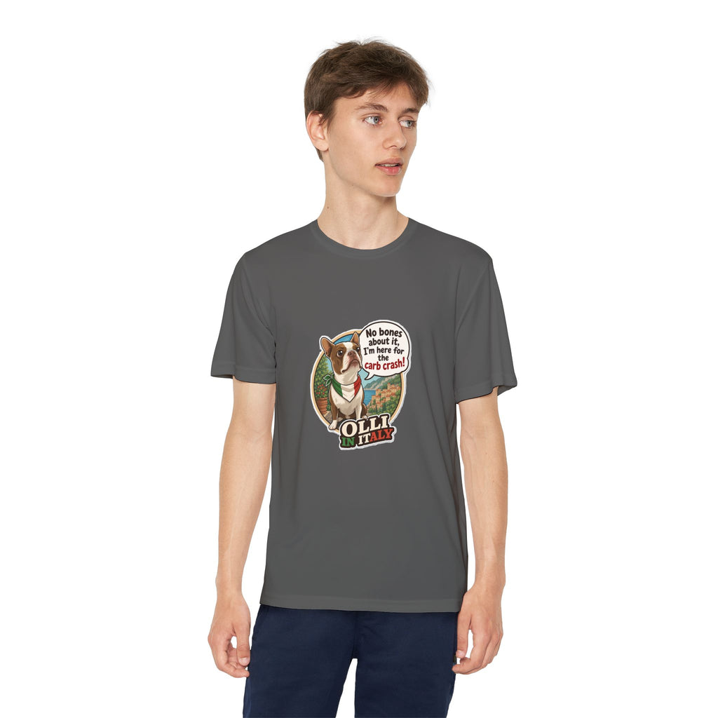 Youth Competitor Tee - 'Ollie the Boston Terrier' Funny Kids Racing Shirt