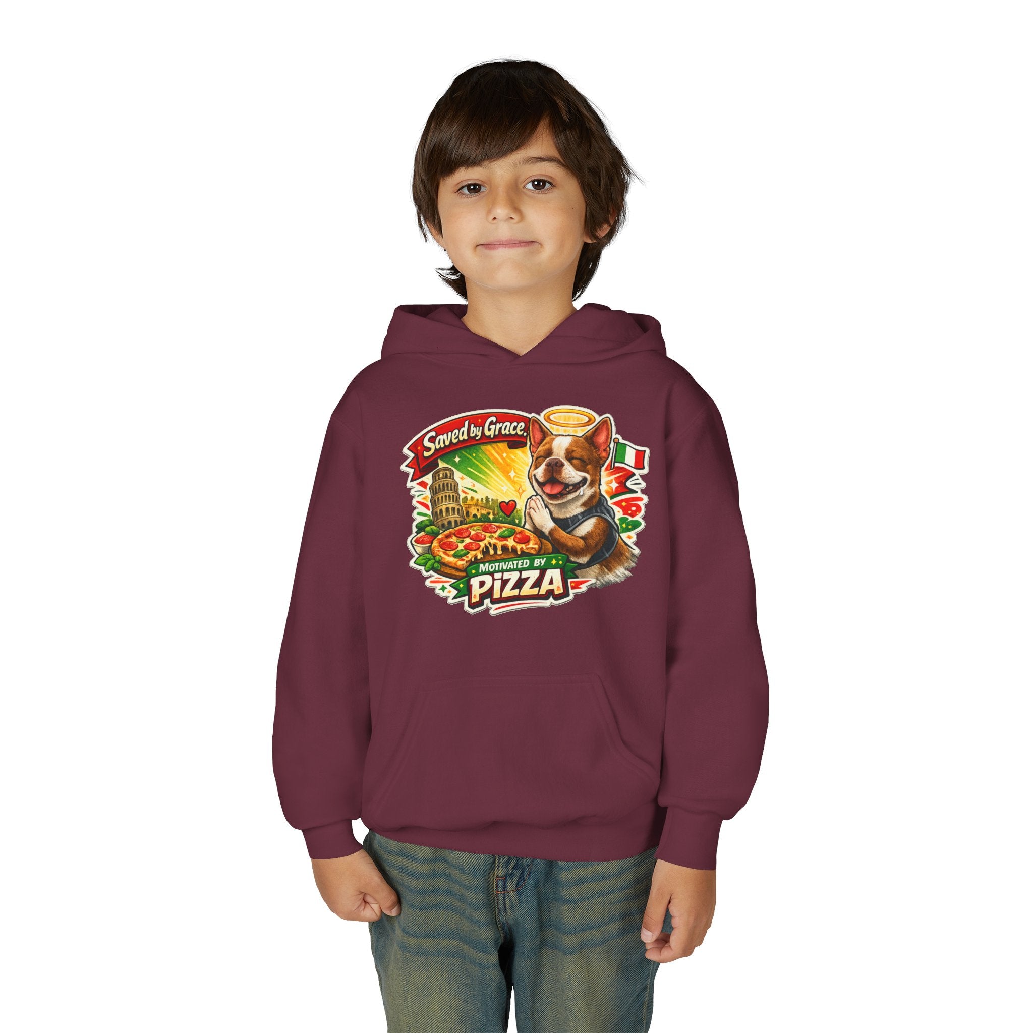 Olli the Boston Terrier Pizza Adventure Hoodie | My Nose Says This Way sweatshirt