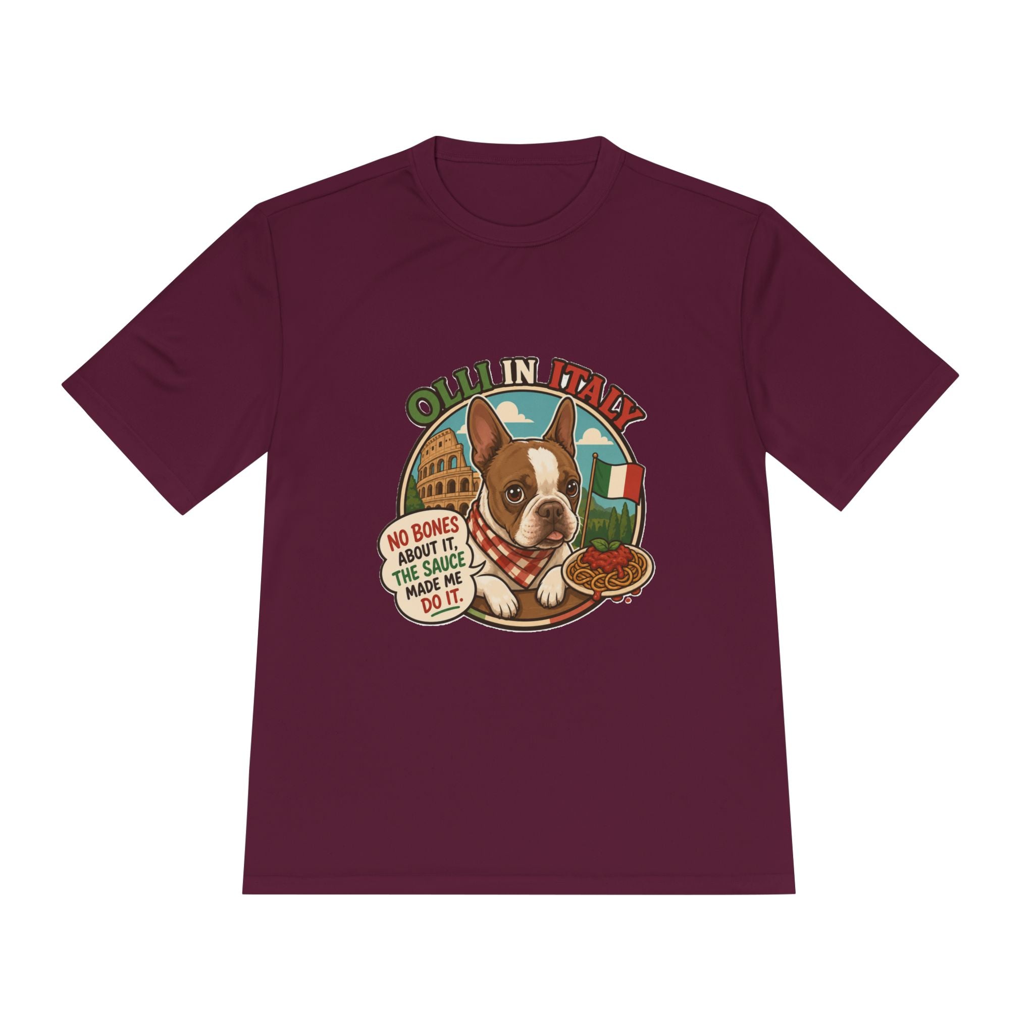 Olli In Italy Boston Terrier Tee | Italian Food Pizza Dog Design