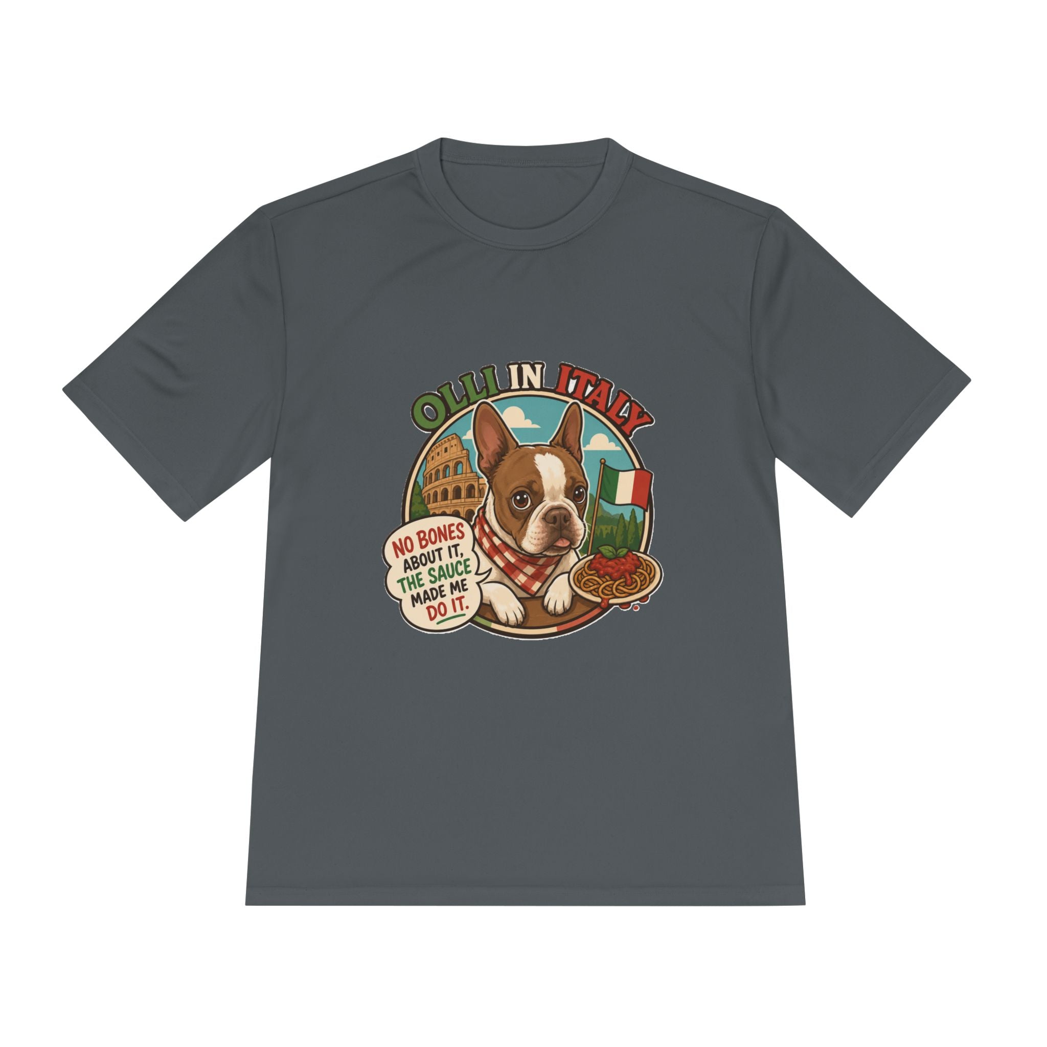 Olli In Italy Boston Terrier Tee | Italian Food Pizza Dog Design