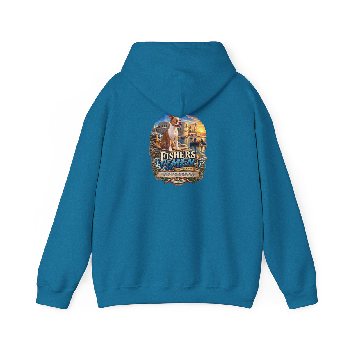 Fishers Indiana Hoodie — Vintage Lakeside Harbor Illustration