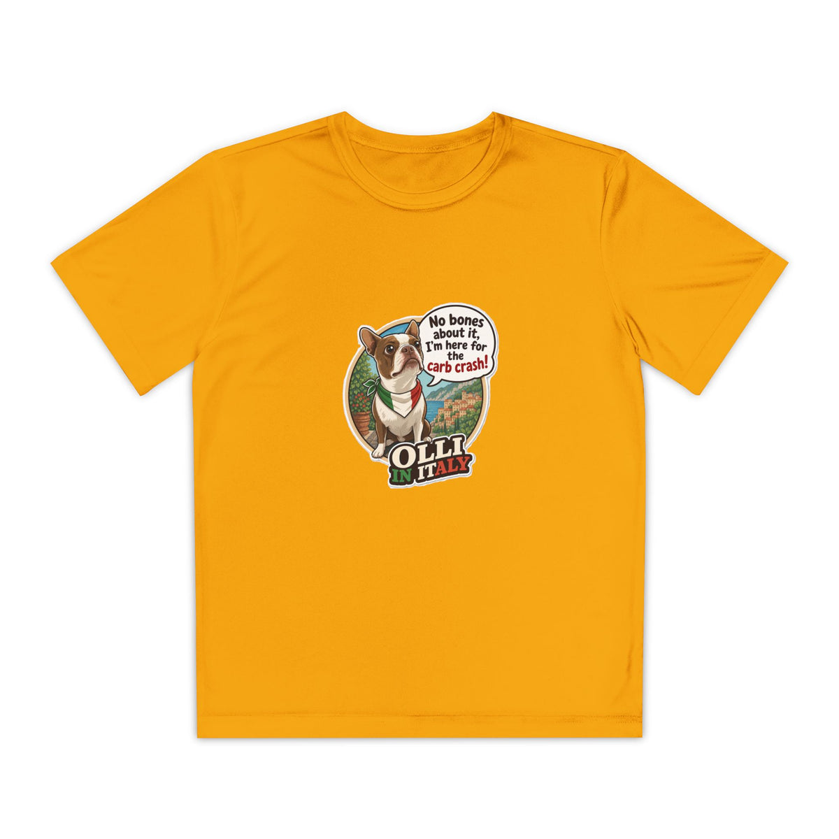 Youth Competitor Tee - 'Olli the Boston Terrier' Funny Kids Racing Shirt