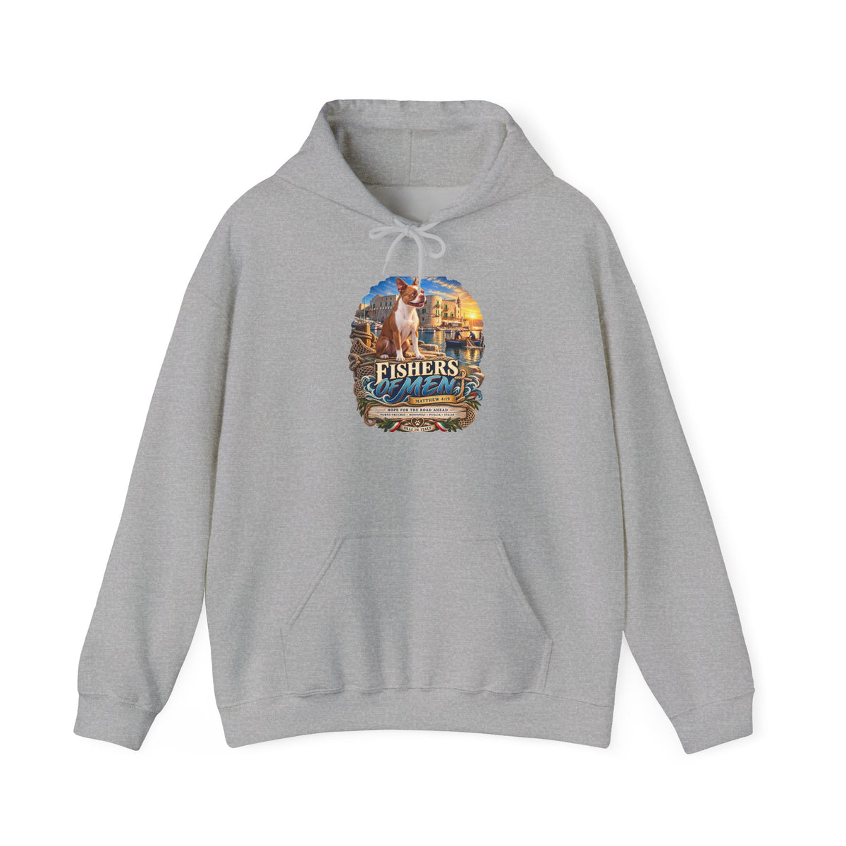 Fishing Vintage Hoodie — "Fishers of Men" Nautical Christian Graphic Sweatshirt
