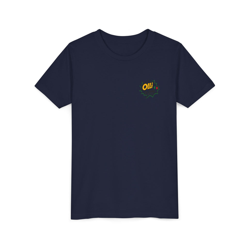 Kids' Pizza Olli the Boston Terrier Tee — "Saved by Grace" Funny Italian Pizza Youth Shirt