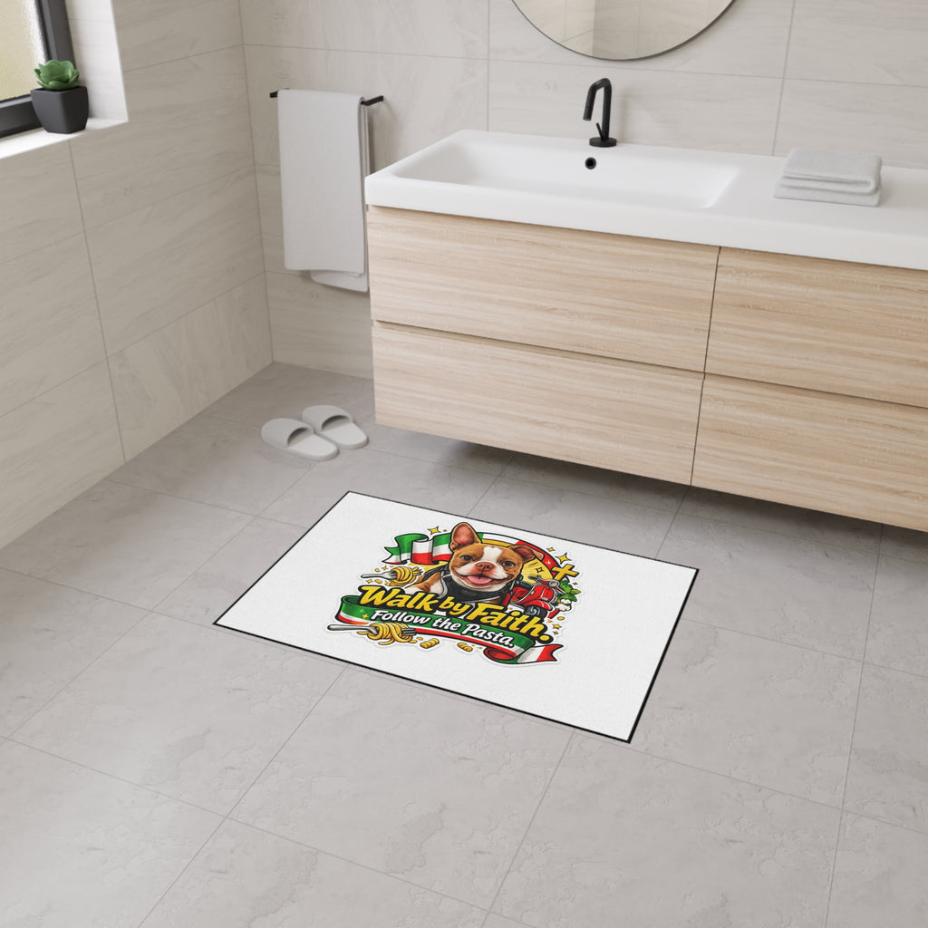 Walk by Faith Follow the Pasta Floor Mat | Italian Dog Design