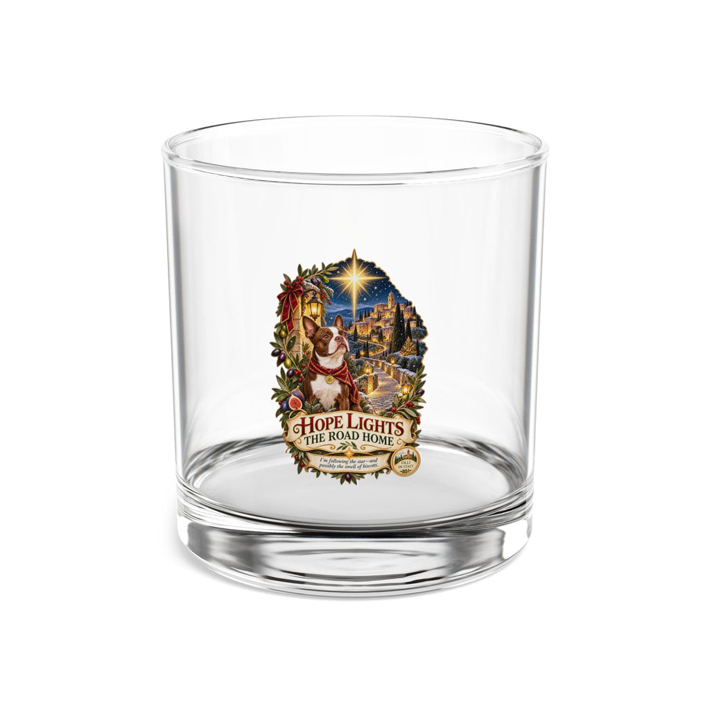 Christmas Hope Lights Rocks Glass — 10oz Holiday Whiskey Tumbler with Nativity Design