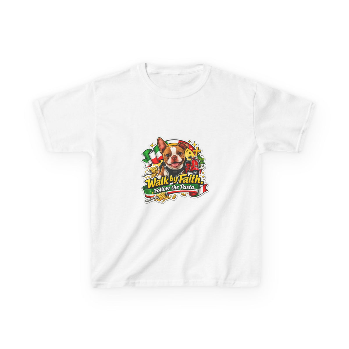 Kids Boston Terrier Walk by Faith Graphic Tee