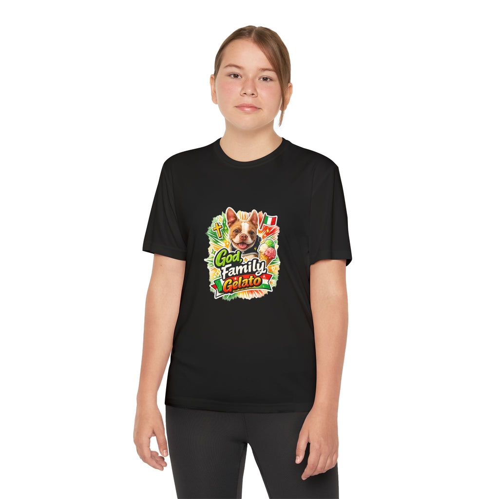 Youth Graphic Tee — 'God, Family, Gelato' Dog Logo