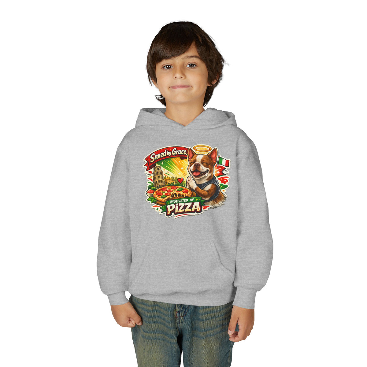 Olli the Boston Terrier Pizza Adventure Hoodie | My Nose Says This Way sweatshirt