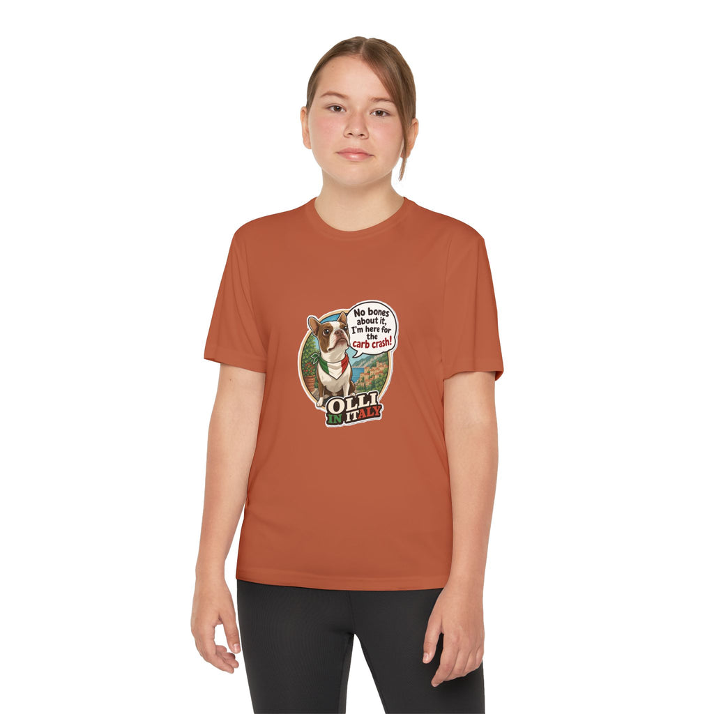 Youth Competitor Tee - 'Ollie the Boston Terrier' Funny Kids Racing Shirt