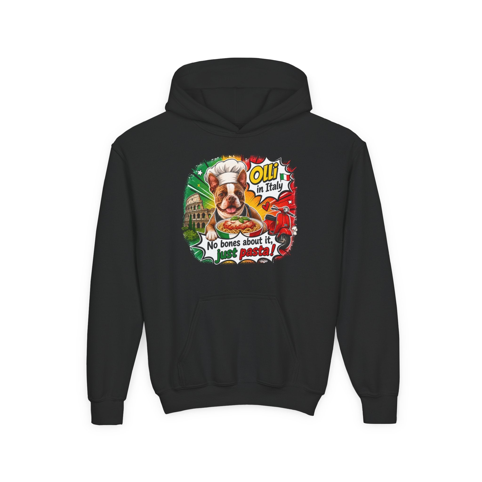 Italian Chef Dog No Bones About It Hoodie | Youth Hoodie