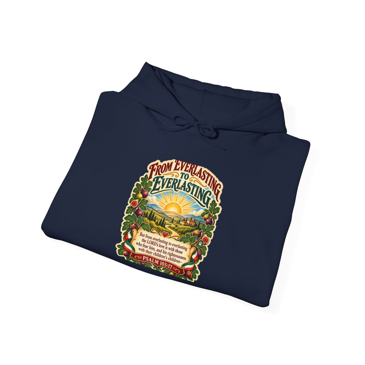 Hoodie - 'From Everlasting to Everlasting' Vintage Nature Graphic Hoodie