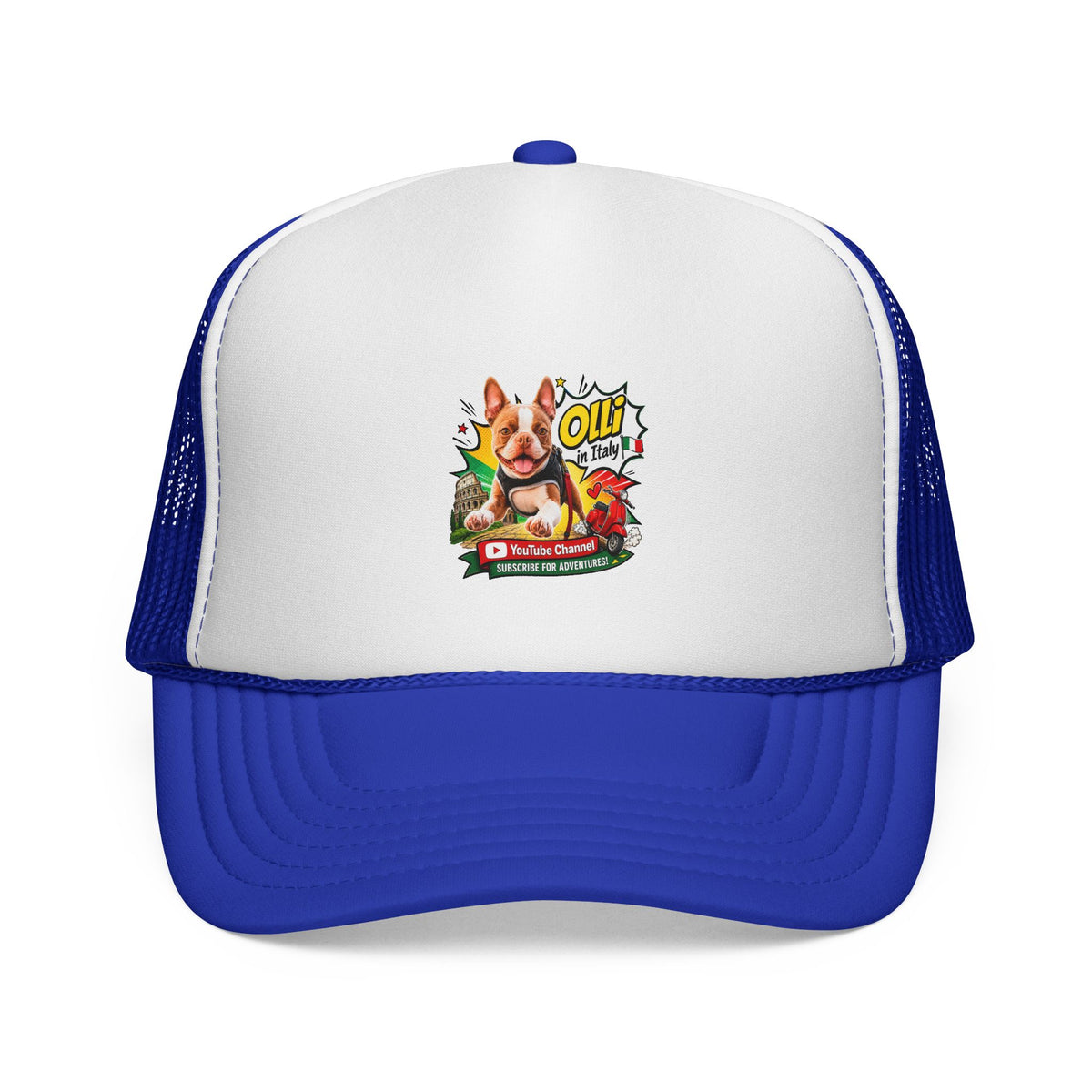 Olli in Italy Boston Terrier Trucker Cap, God Is Good All the Time