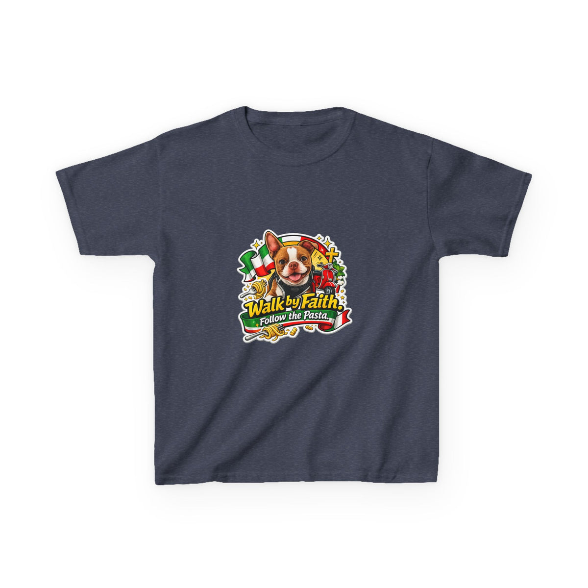 Kids Boston Terrier Walk by Faith Graphic Tee