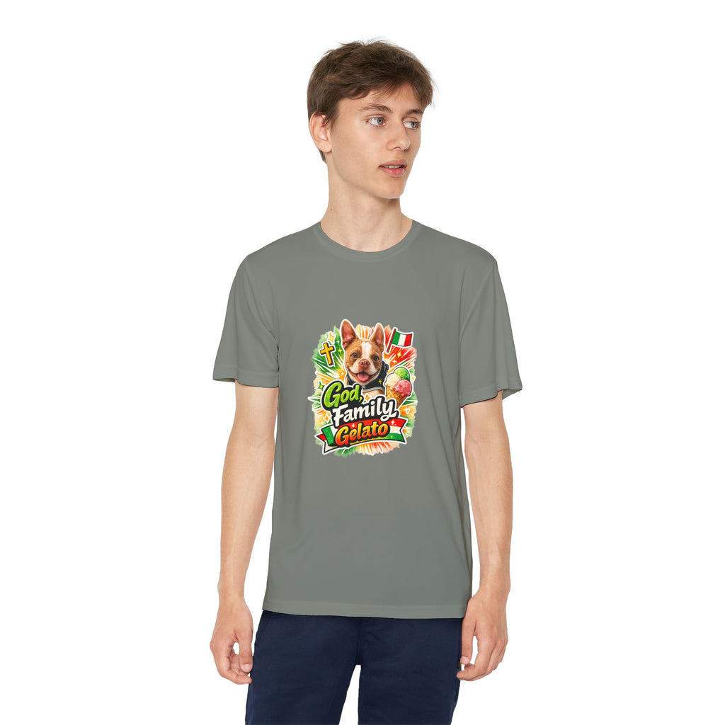 Youth Graphic Tee — 'God, Family, Gelato' Dog Logo