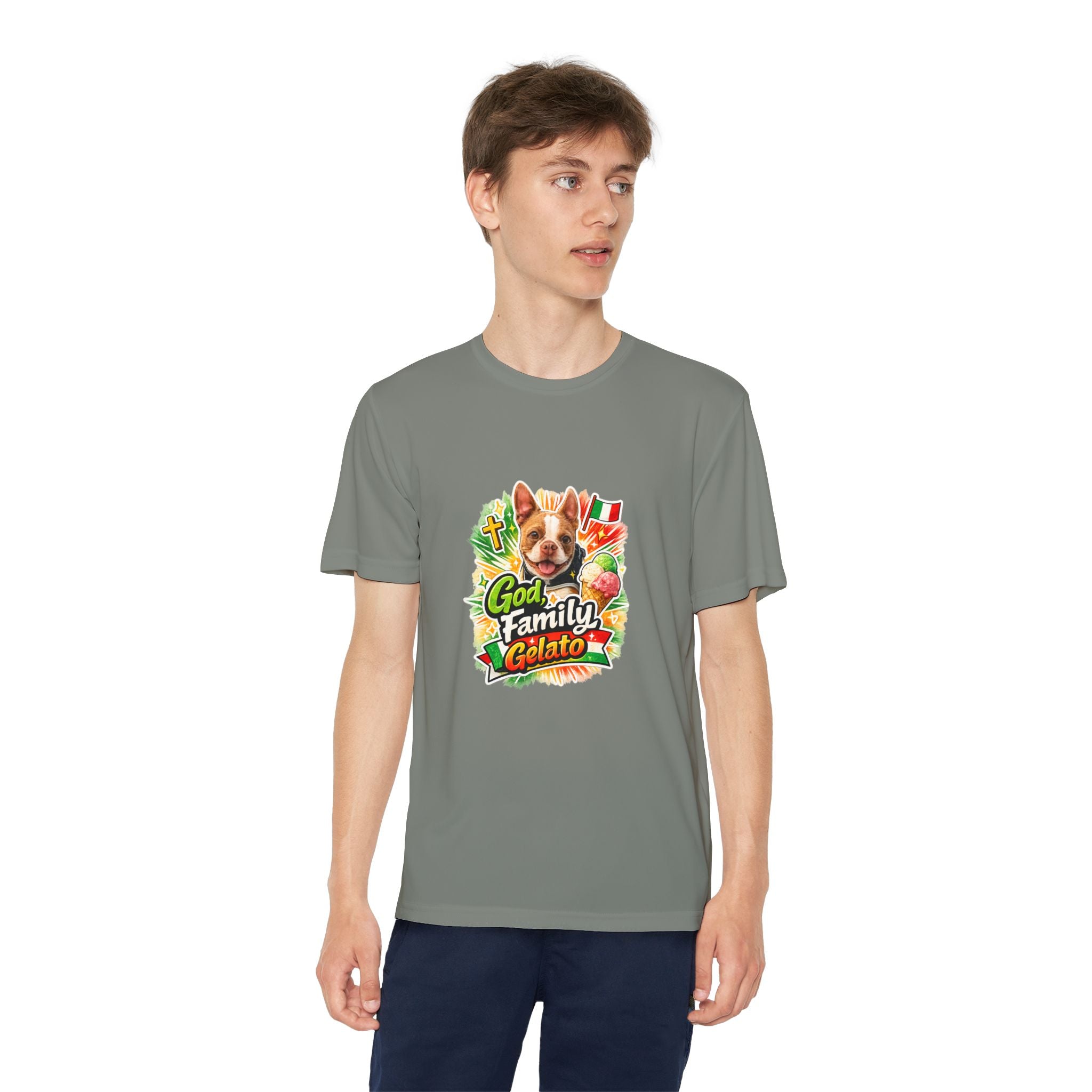 Youth Graphic Tee — 'God, Family, Gelato' Dog Logo