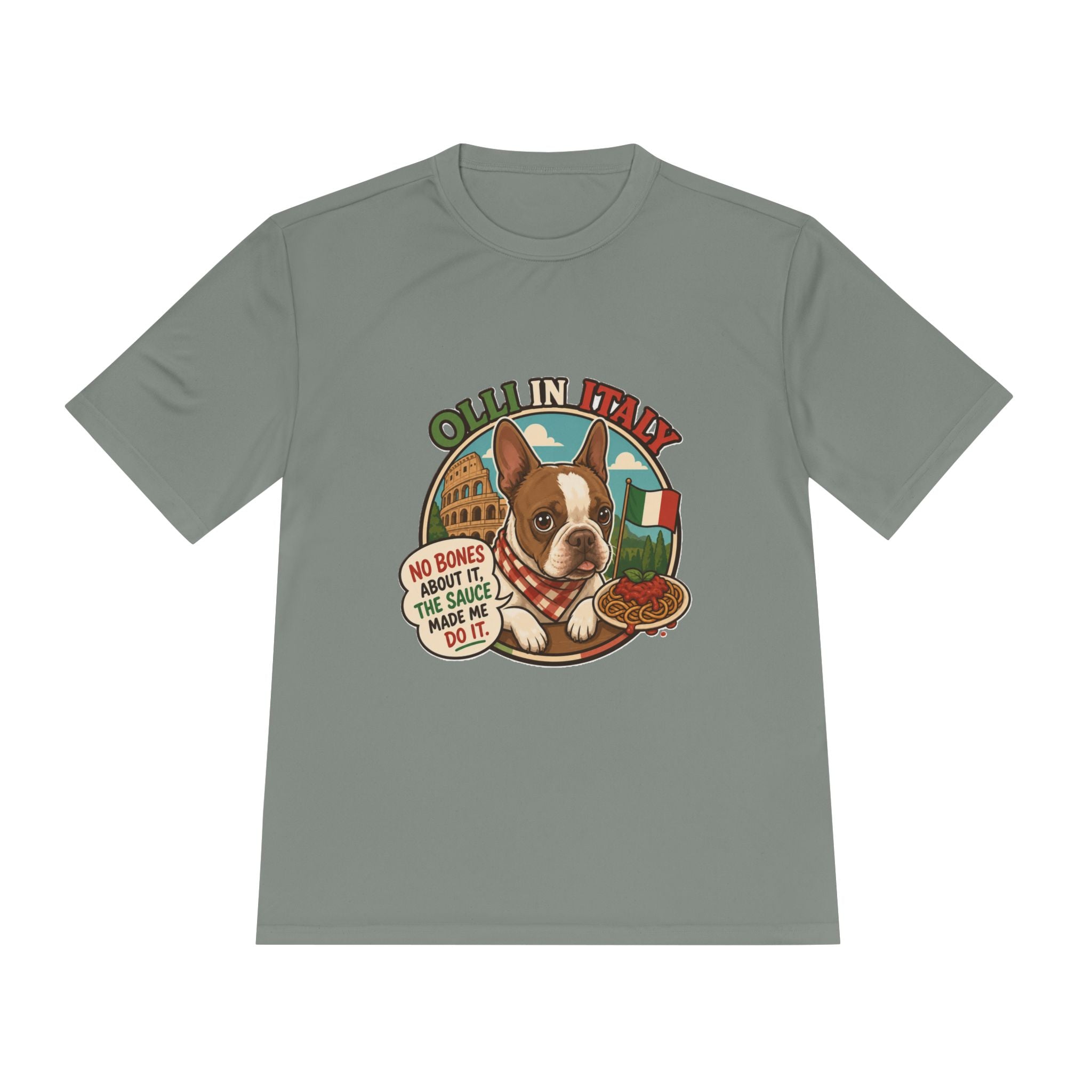 Olli In Italy Boston Terrier Tee | Italian Food Pizza Dog Design