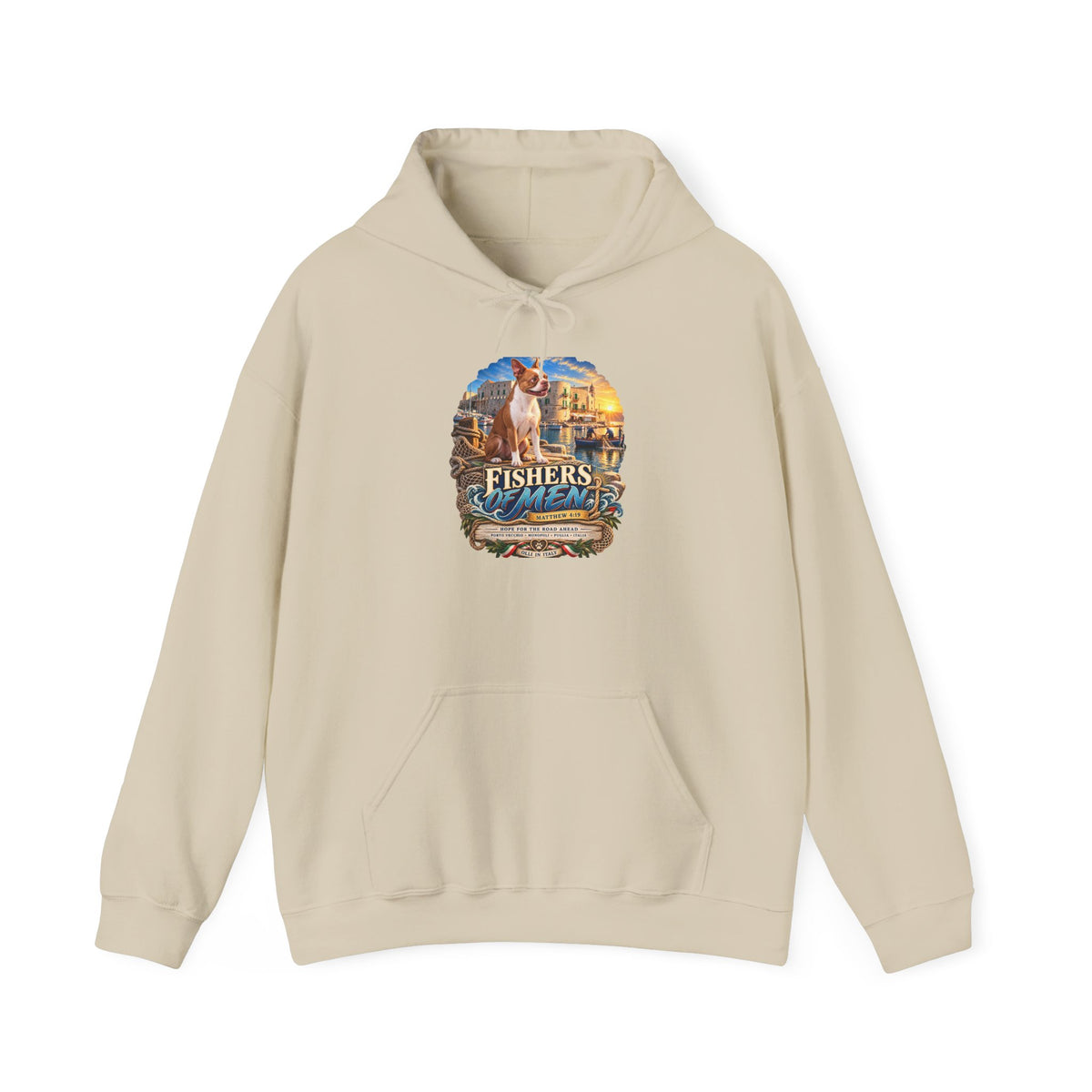 Fishing Vintage Hoodie — "Fishers of Men" Nautical Christian Graphic Sweatshirt