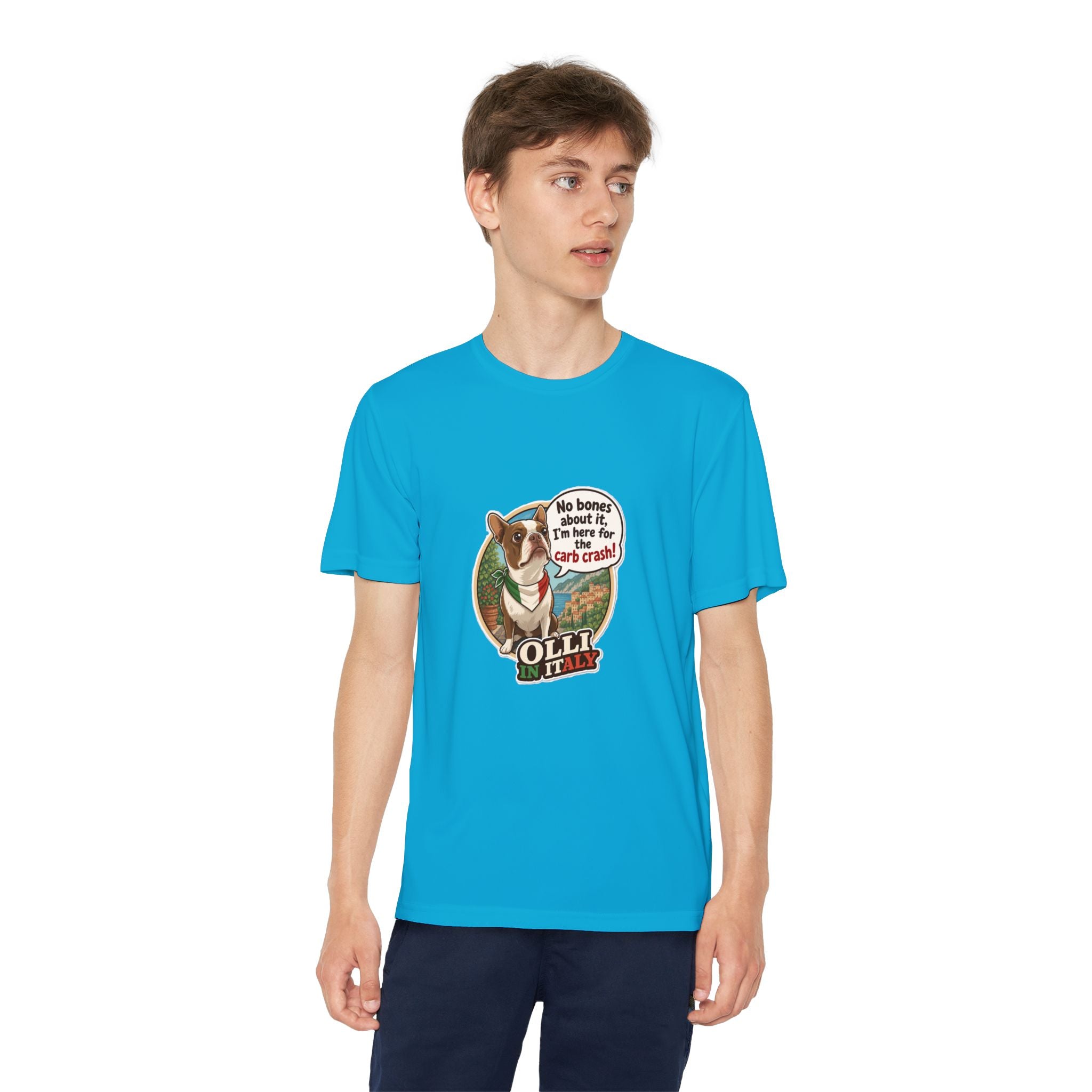 Youth Competitor Tee - 'Ollie the Boston Terrier' Funny Kids Racing Shirt